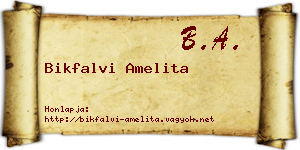 Bikfalvi Amelita névjegykártya